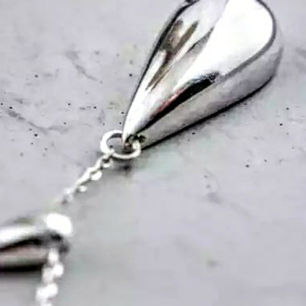 NEW 925 Silver Zircon Water Drop Lariat Necklace - Picture 8 of 11